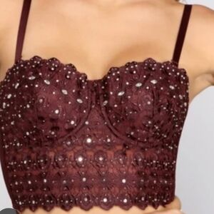 Windsor Party Corset Top - Maroon